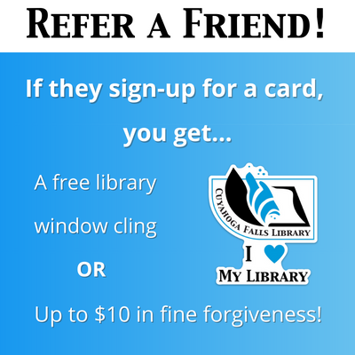 refer a friend if they sign up you get a window cling or up to $10 in fine forgiveness