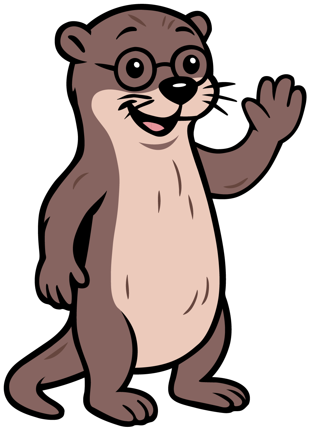 Taylor the River Otter waving