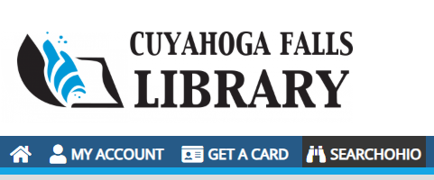 Screenshot of of the menu of the library's catalog with the SearchOhio button highlighted.