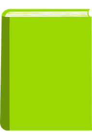 Graphic of a plain book with a green cover