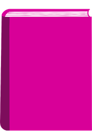 Graphic of a plain book with a pink cover