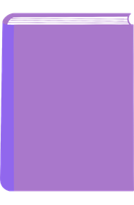 Graphic of a plain book with a purple cover