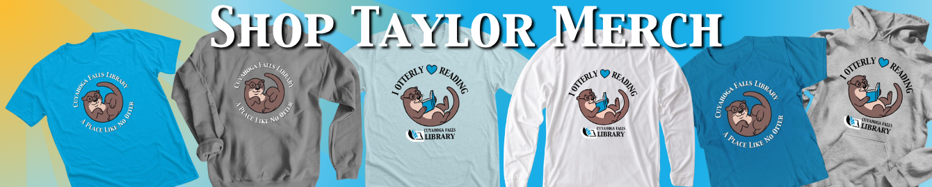 Tshirts, longsleeve shirts, and hoodies with Taylor the Otter on them.